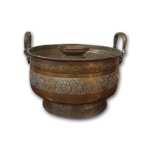 Late 17th Century Embossed Brass Food Warmer 