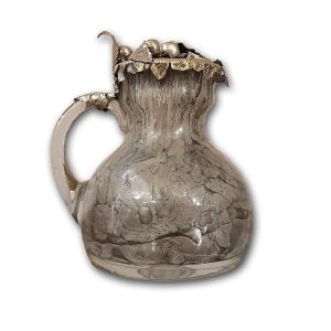 Late 19th Century Glass And Silver Jug 