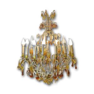 Late 19th Century Chandelier With Glass Fruit 