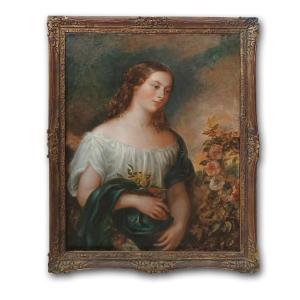 Early 19th Century Painting Allegory Of Spring 