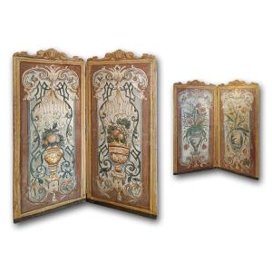 Mid-18th Century Pair Of Painted Screen Panels 