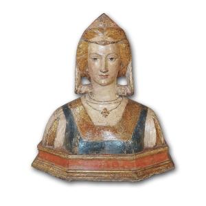 Second Half Of The 19th Century Bust Of A Woman From The 15th Century 