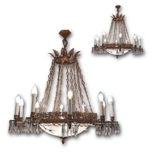 Mid-19th Century Pair Of Napoleon III Chandeliers