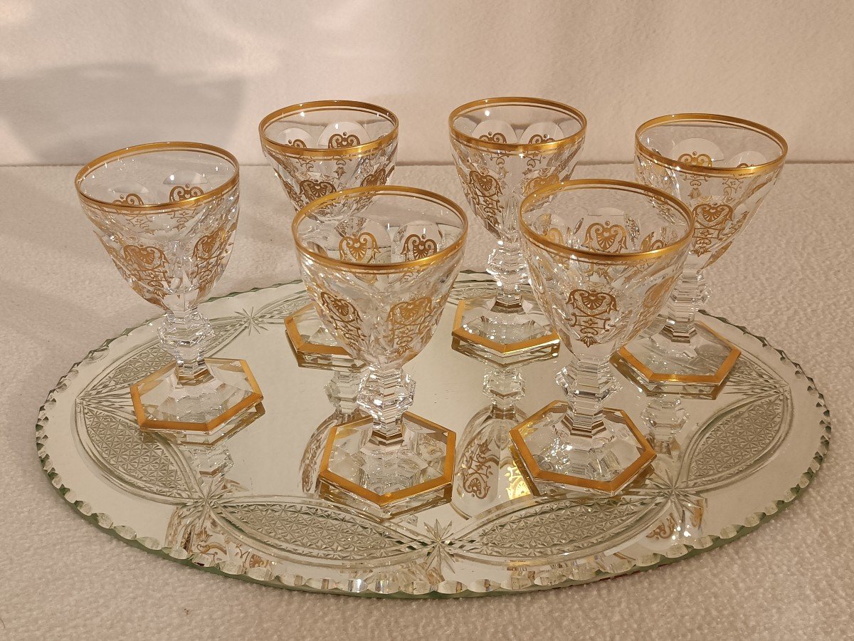 Baccarat Harcourt - 6 Empire Crystal Glasses 12.4 Cm