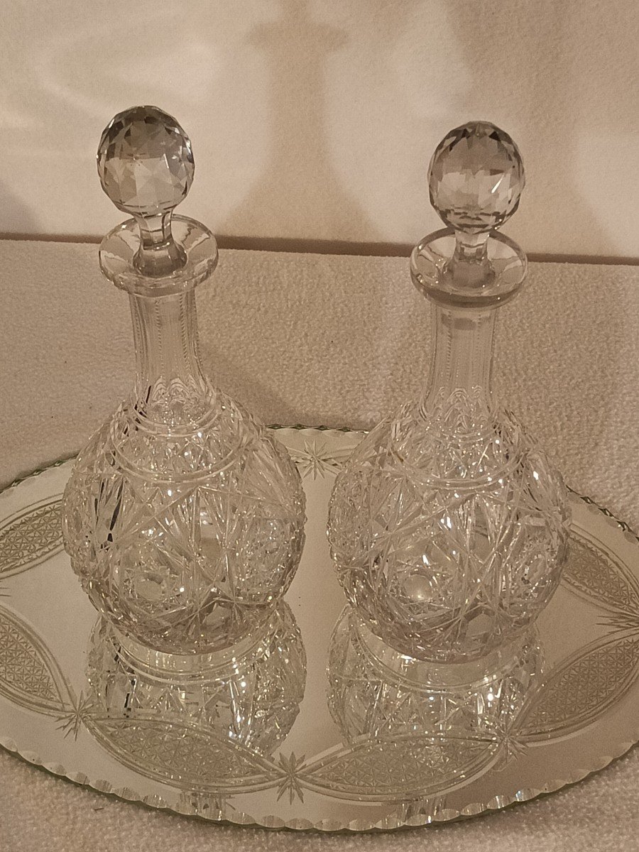 Pair Of Baccarat Lagny Model Decanters-photo-2