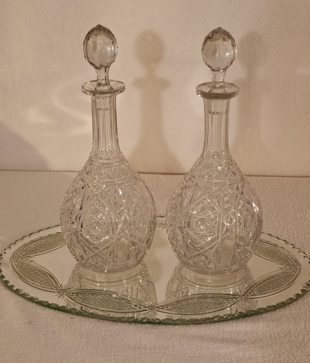 Pair Of Baccarat Lagny Model Decanters