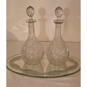 Pair Of Baccarat Lagny Model Decanters