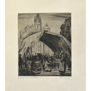 Masui Paul-auguste (1888-1981) - Scènes Bretonnes : la tente à cidre