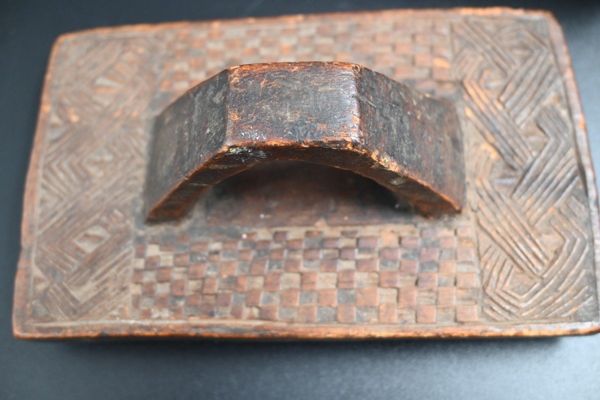 Line Ancient Makeup Box From The Kuba Tribe, Dr Congo-photo-2