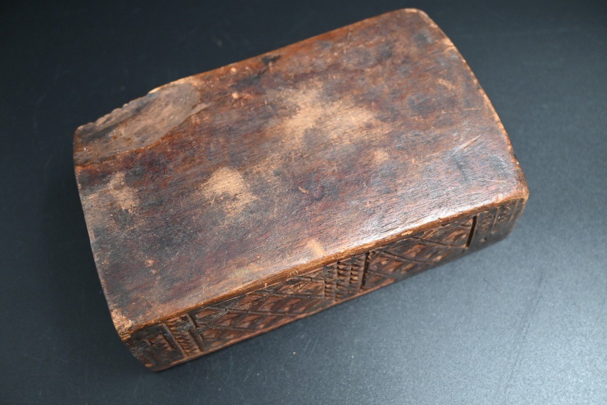 Line Ancient Makeup Box From The Kuba Tribe, Dr Congo-photo-3