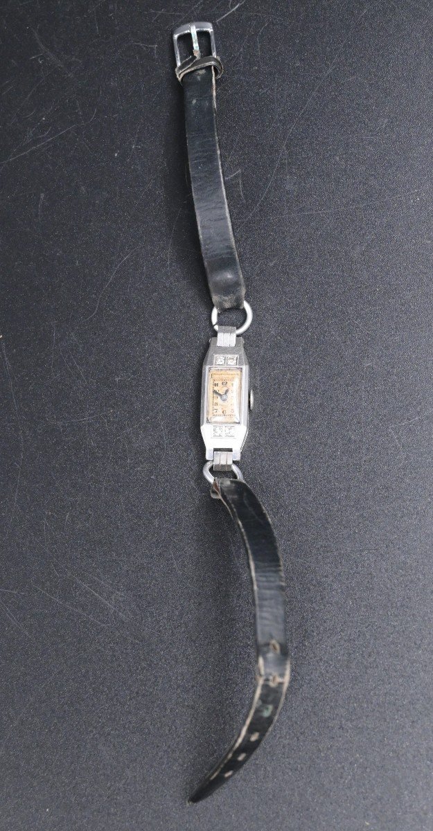 C. Bucherer Art Deco Platinum Ladies Watch With Diamonds-photo-3