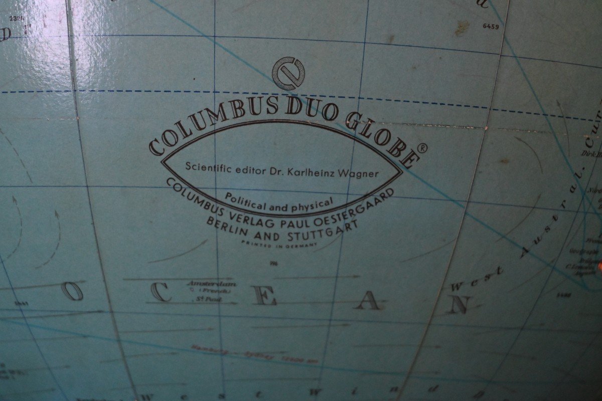 Library Floor Globe, World Map By Columbus Verlag, Paul Oestergaard-photo-2