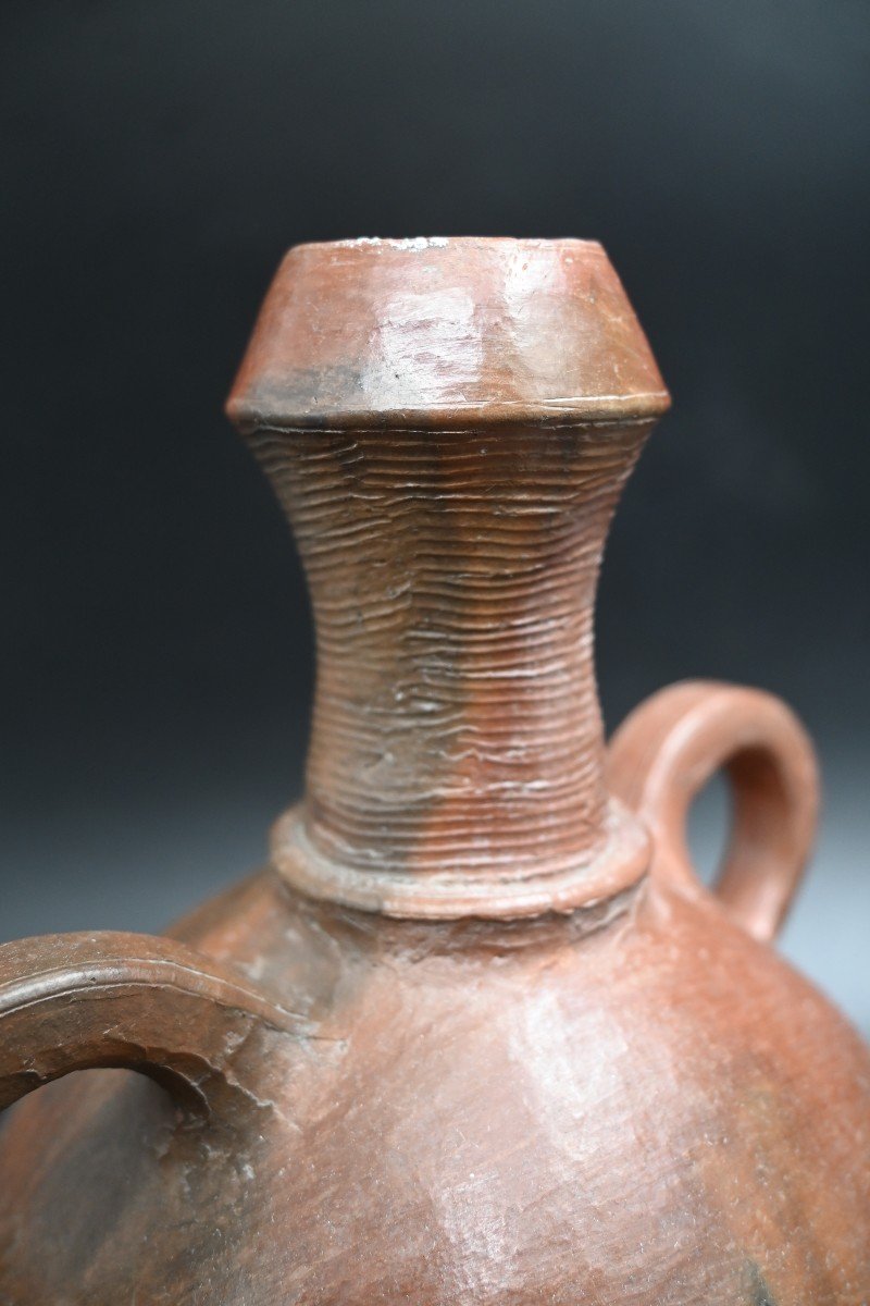 Terracotta Vase / Jug From The Téké Tribe, Dr Congo, Early 20th Century-photo-4