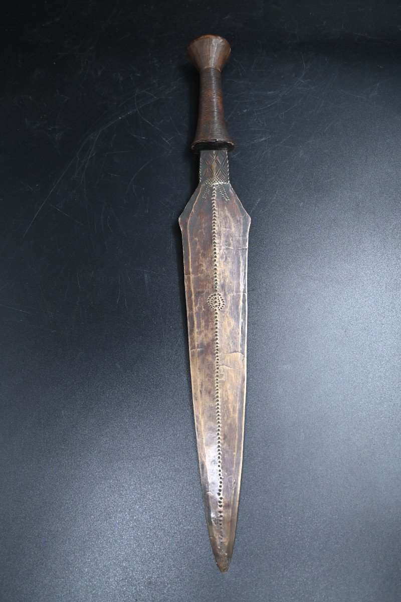 Yakoma Tribe Knife, Brass Blade, Dr Congo-photo-2