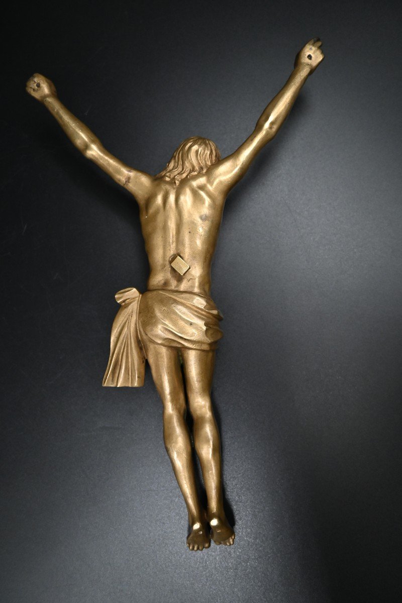 Grand Christ En Bronze - Corpus Christi - Crucifix - XVIIe Siècle -photo-4