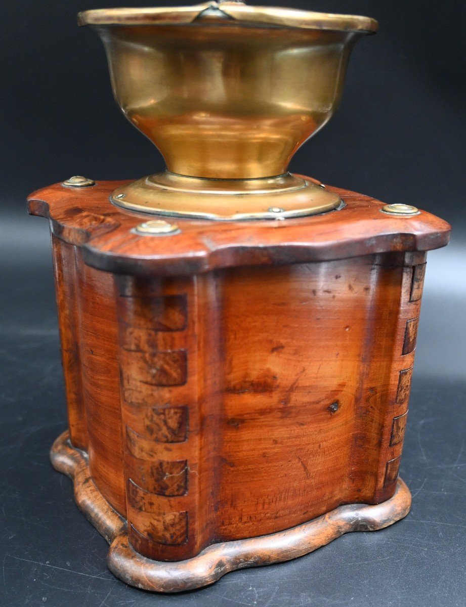 Coffee Mill In Cherry Wood, Early 19th Century-photo-3