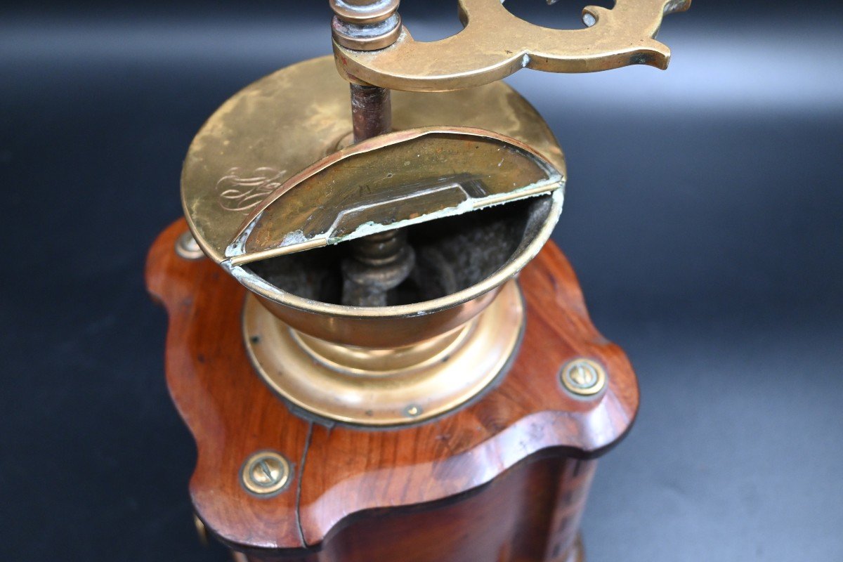 Coffee Mill In Cherry Wood, Early 19th Century-photo-3