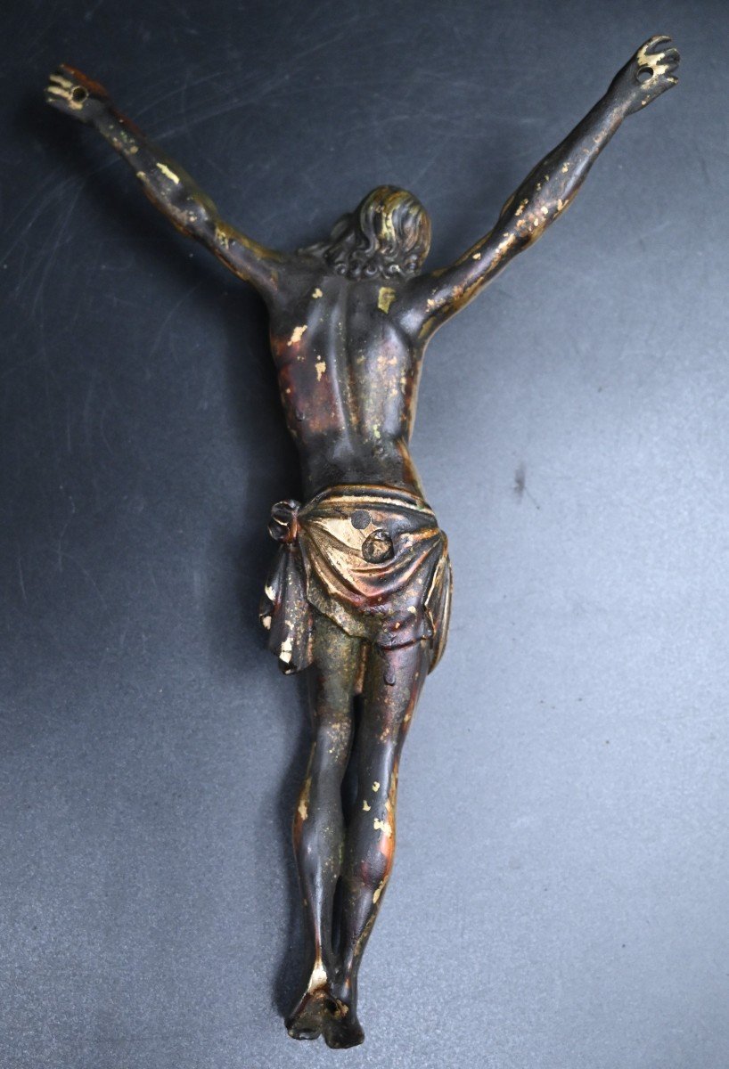 Grand Christ En Bronze - Corpus Christi - Crucifix - XVIIe - XVIII  Siècle-photo-3