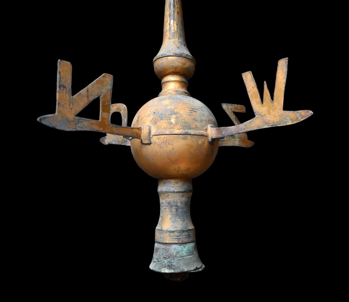 Weather Vane In Gilded Copper, 19th Century-photo-4