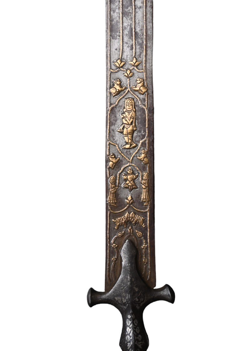 Exceptional Old Indo-persian Sword From The 18th Century.-photo-4