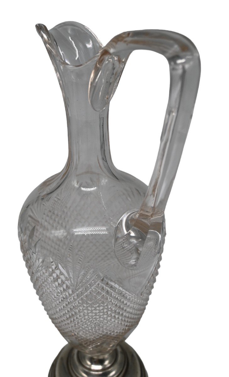 Caraffe, Vonêche Cristallerie With Silver Base-photo-3