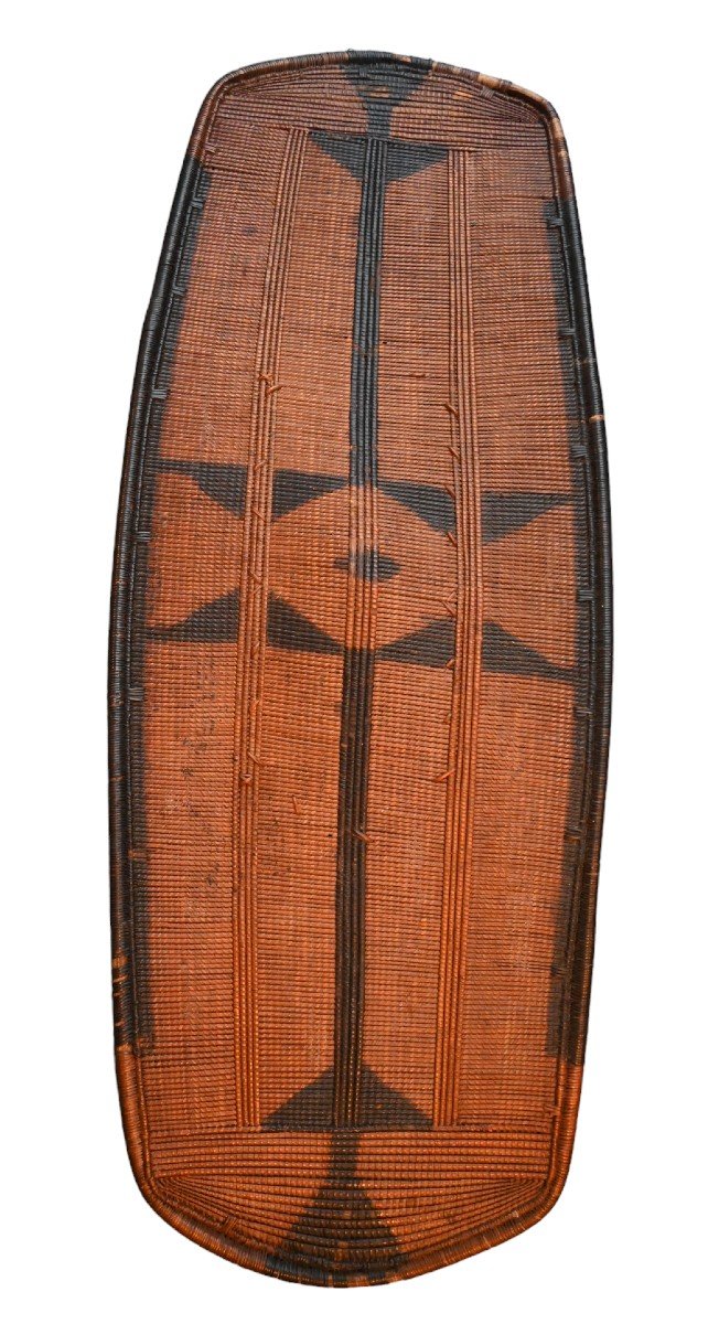 Antique African Fiber War Shield From The Ngbandi Tribe, Ubangi (dr Congo)