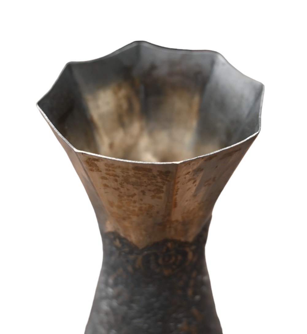Museum Quality Antique Islamic Qajar Indo-persian Silver Vase-photo-3