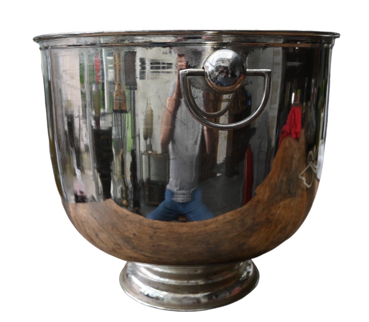 Very Large Champagne Bucket In Silver Metal, Frerejean Freres-photo-3