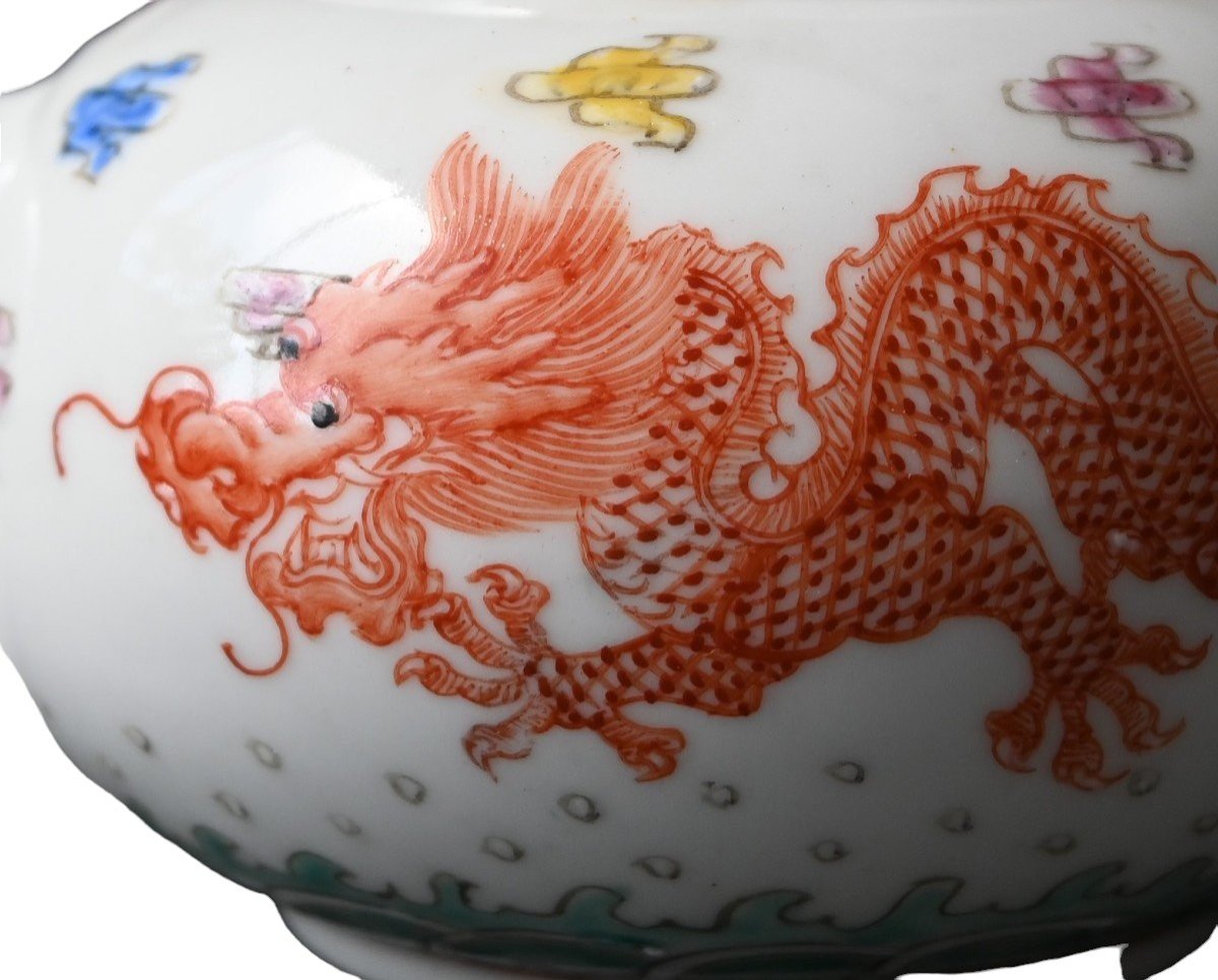 Superbe Théière Ancienne En Porcelaine De Chine Guanxu Marquée Et d'époque-photo-3