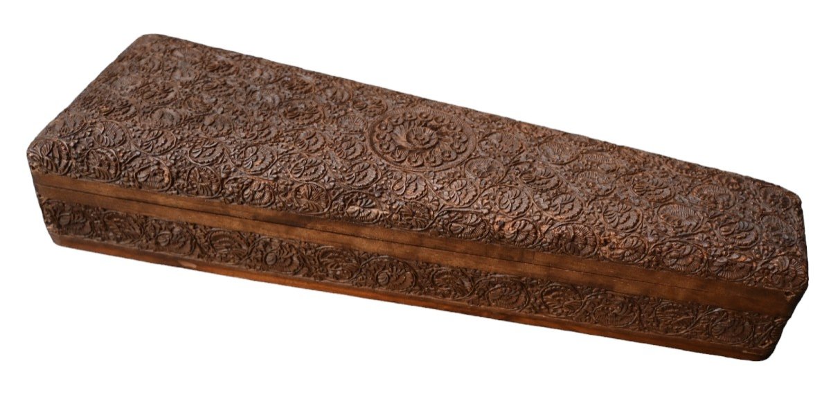 Indian Carved Wooden Storage Box For Fans-photo-1