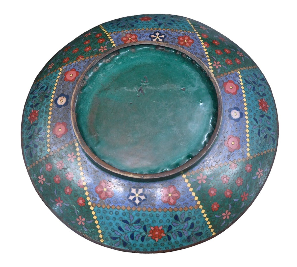 Large Chinese Cloisonné Enamel Dish 19th Century-photo-1