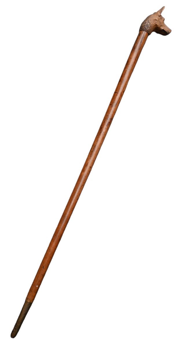 Wooden Cane With Dog Head-photo-2