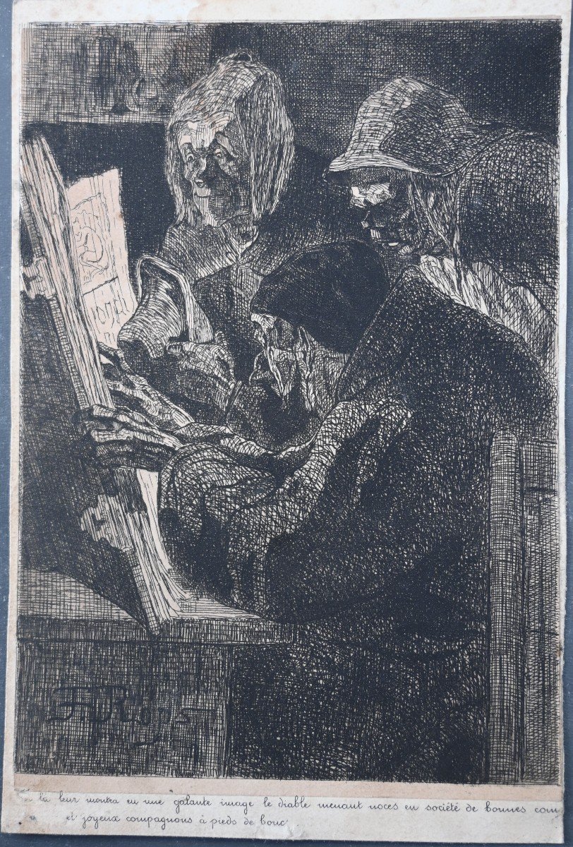  Félicien Rops, Drypoint Engraving 