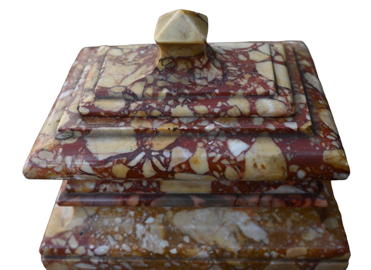 18th Century Marble Inkwell-photo-3