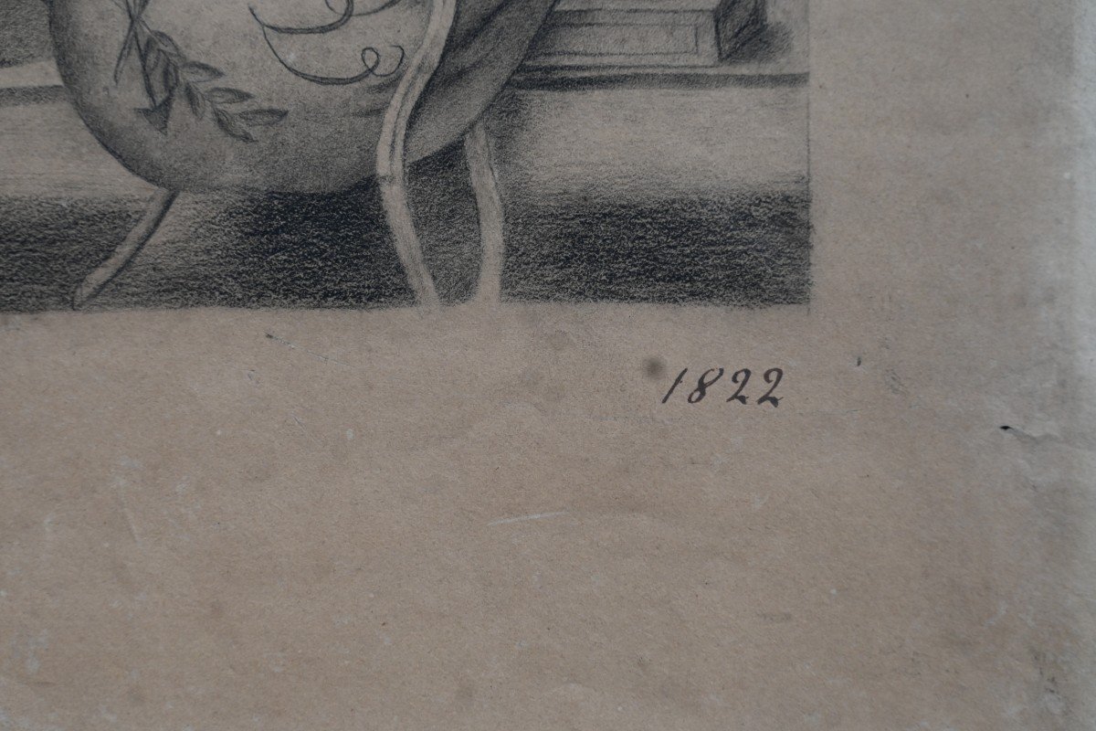 Pencil Drawing On Paper, Still Life, 1822-photo-3