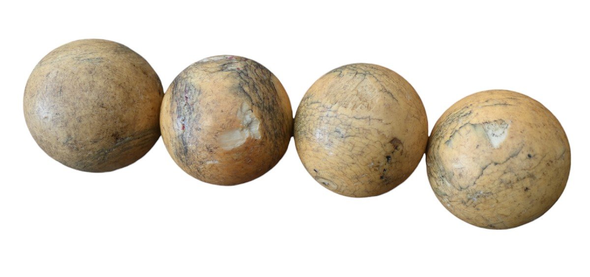 Set Of 4 19th Century Billiard Balls-photo-2