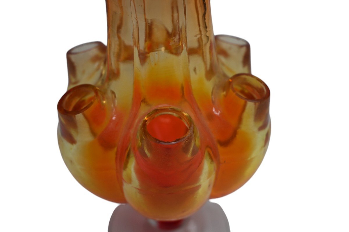 Rare Glass Tulip Vase, 19th Century-photo-3