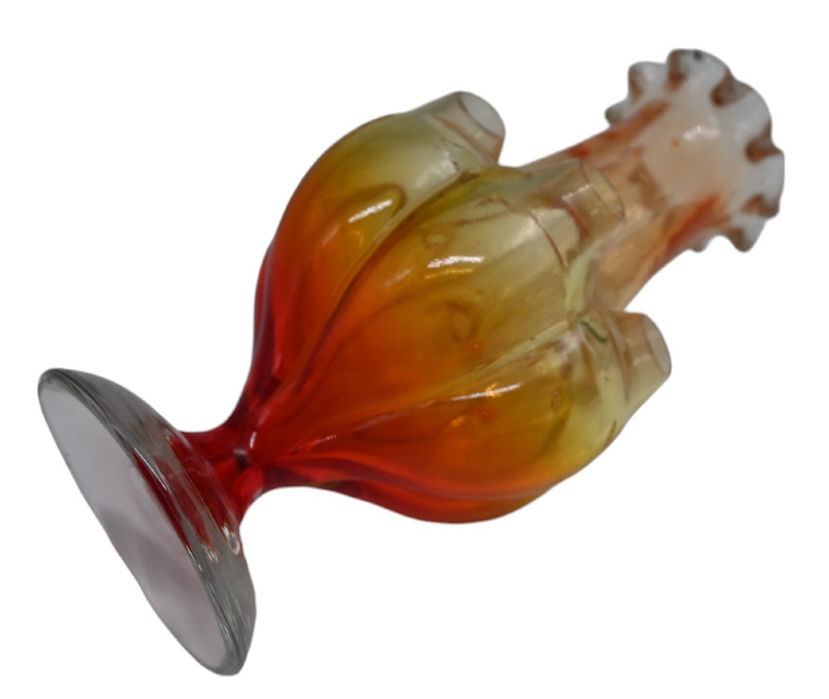 Rare Glass Tulip Vase, 19th Century-photo-4