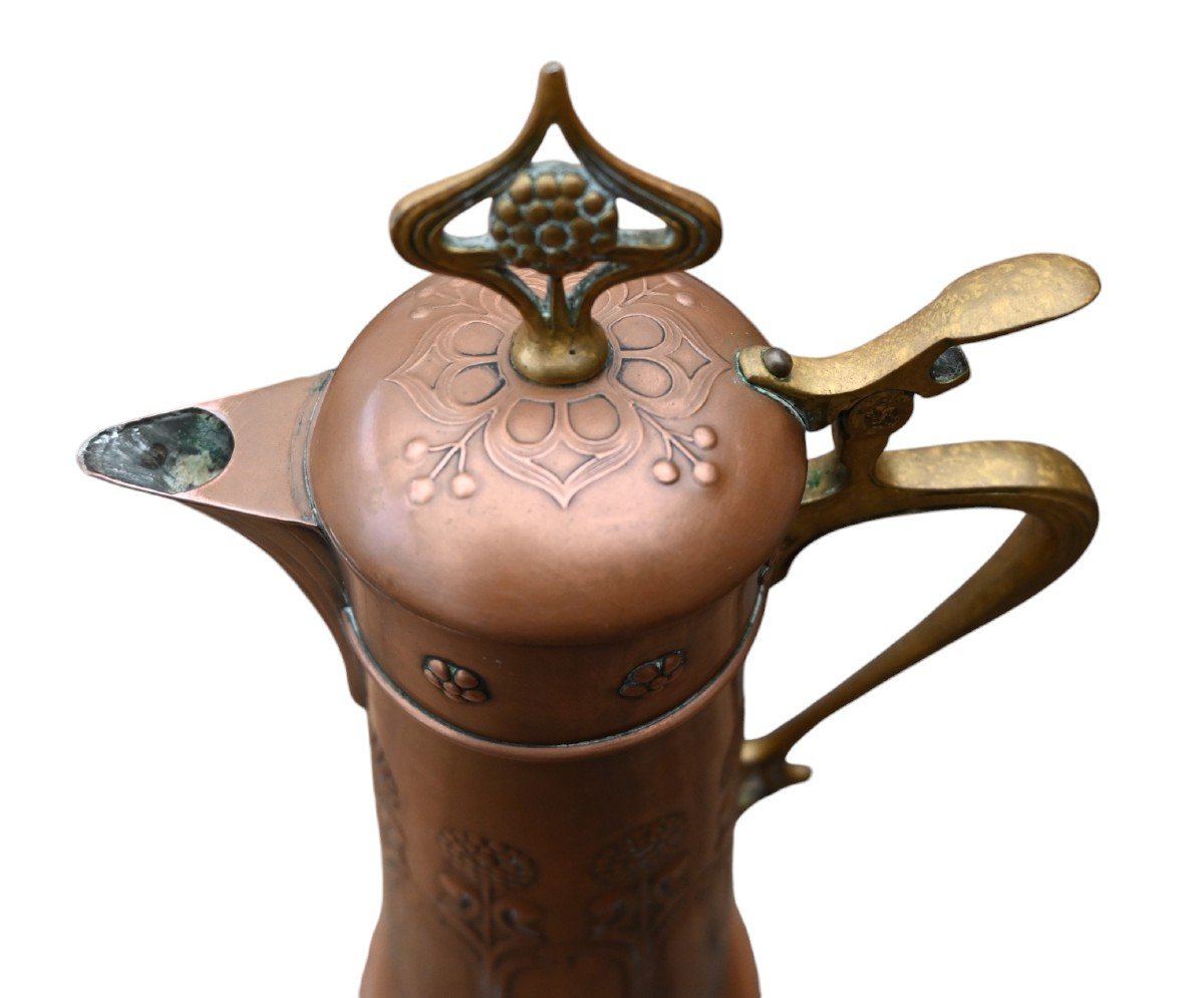 Wmf - Large Copper Pitcher, Art Nouveau, Jugendstil, -photo-4