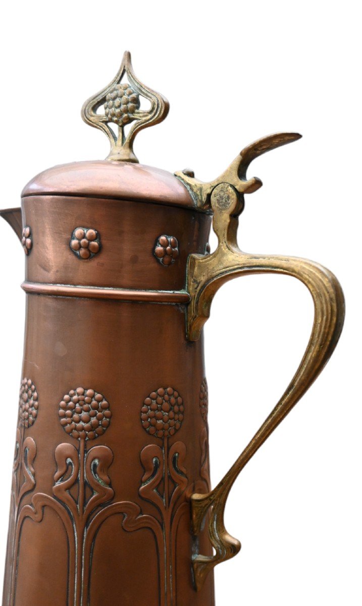 Wmf - Large Copper Pitcher, Art Nouveau, Jugendstil, -photo-1