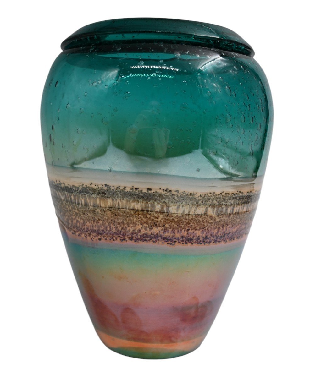 Murano - Vintage Glass Vase, 2nd Half Of 20th Century-photo-3