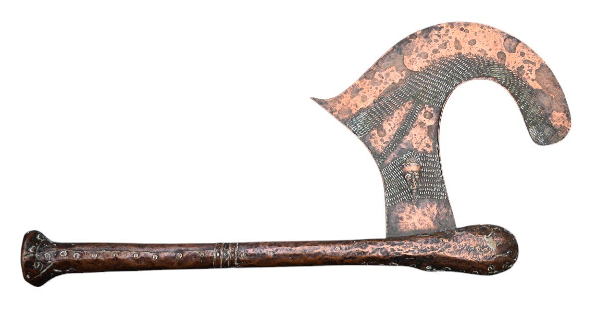 Axe From The Songye Tribe With A Copper Blade, Dr Congo