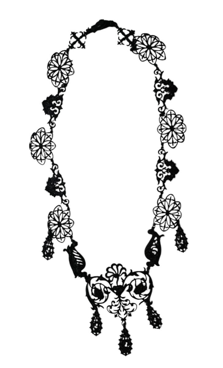 Cast Iron/iron Necklace From Berlin, Early 19th Century