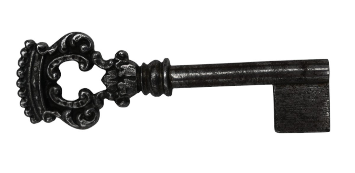 Wrought Iron Key With Crown, Late 17th Century-photo-3