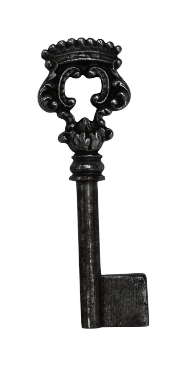 Wrought Iron Key With Crown, Late 17th Century