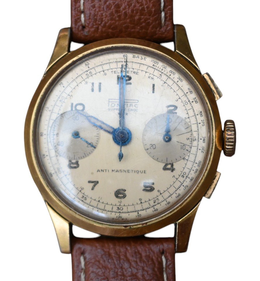 Montre Bracelet Chrono, Pontiac Support Choc Vintage, 1950ies