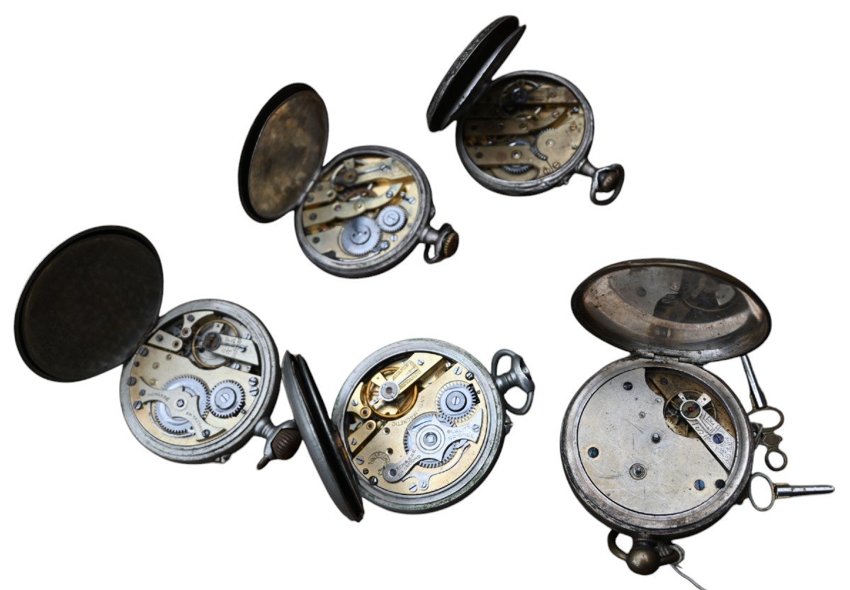 Lot De 5 Montres De Poche Pour Réparation Ou Pièces-photo-2