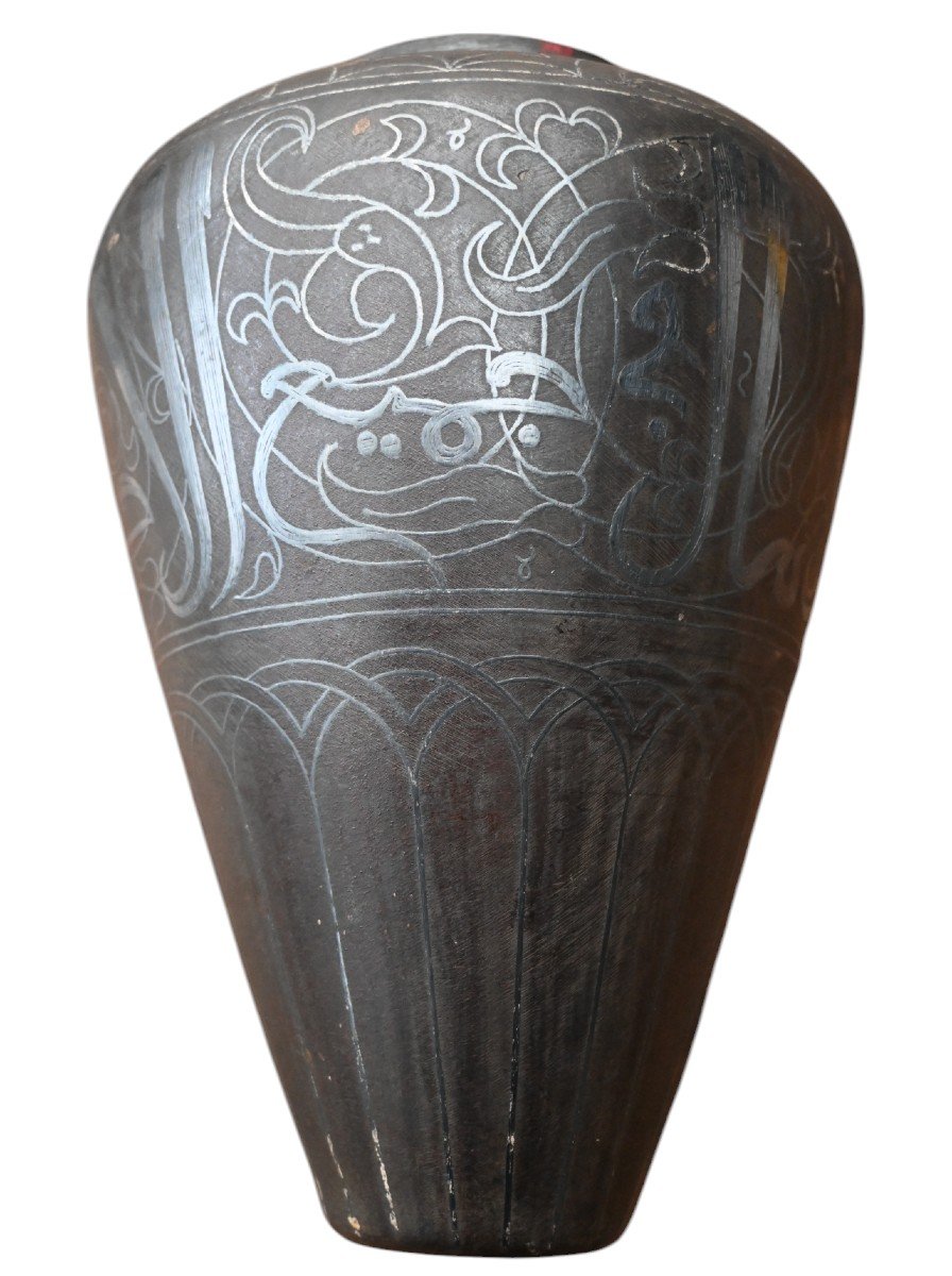 Vase En Fer Avec Incrustation d'Argent - Iran Qajar Art - C.1880-1900-photo-4