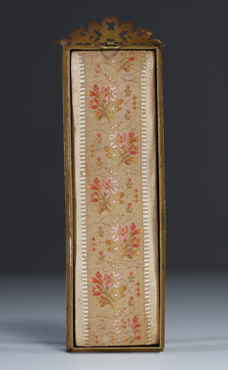 Louis XVI Style Painted Wood Wall Thermometer With Gilt Bronze Frame, 19th Century.-photo-2