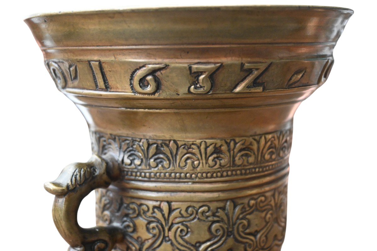 17th Century Dutch Bronze Mortar, 1632-photo-2